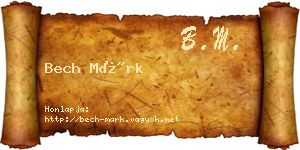 Bech Márk névjegykártya
